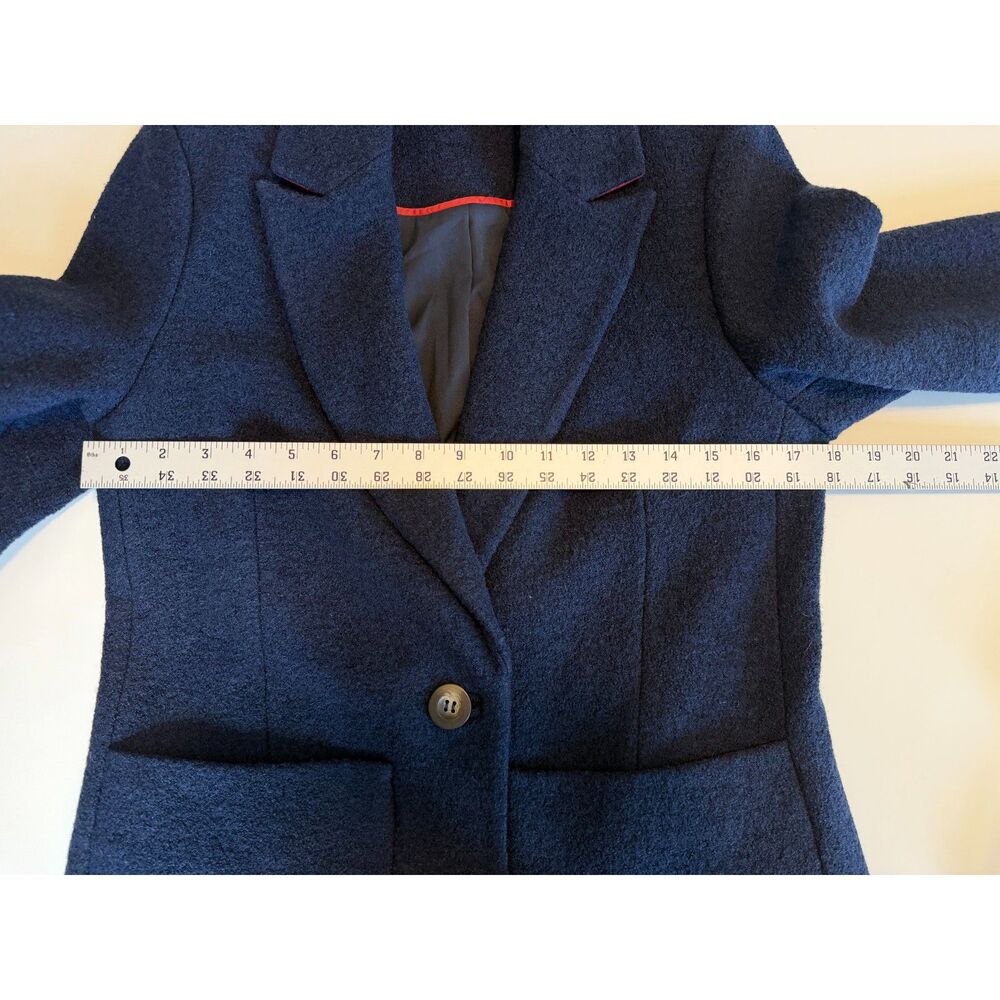 Boden Navy Wool Blend Blazer Women's US 8R Red Trim Tailored Jacket - Picture 9 of 10